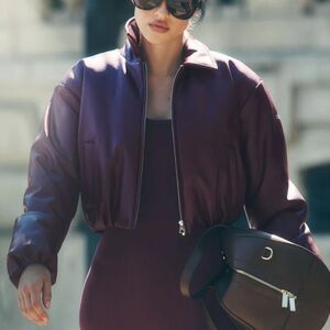 ALO Yoga Rich Plum Bomber Jacket